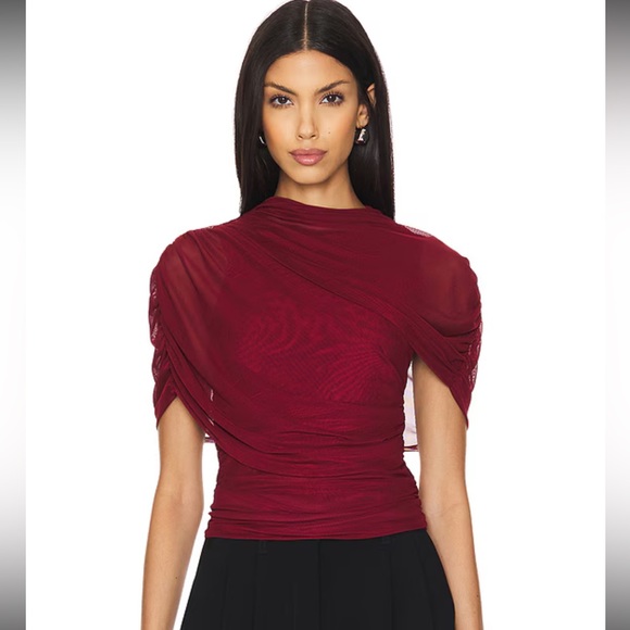 NWT Amanda Uprichard x REVOLVE Evianna Top in Wine 🍷 - Picture 1 of 4